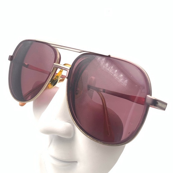 Vintage Lawrence Eyewear Silver Aviator Sunglasses Frames - Picture 3 of 6